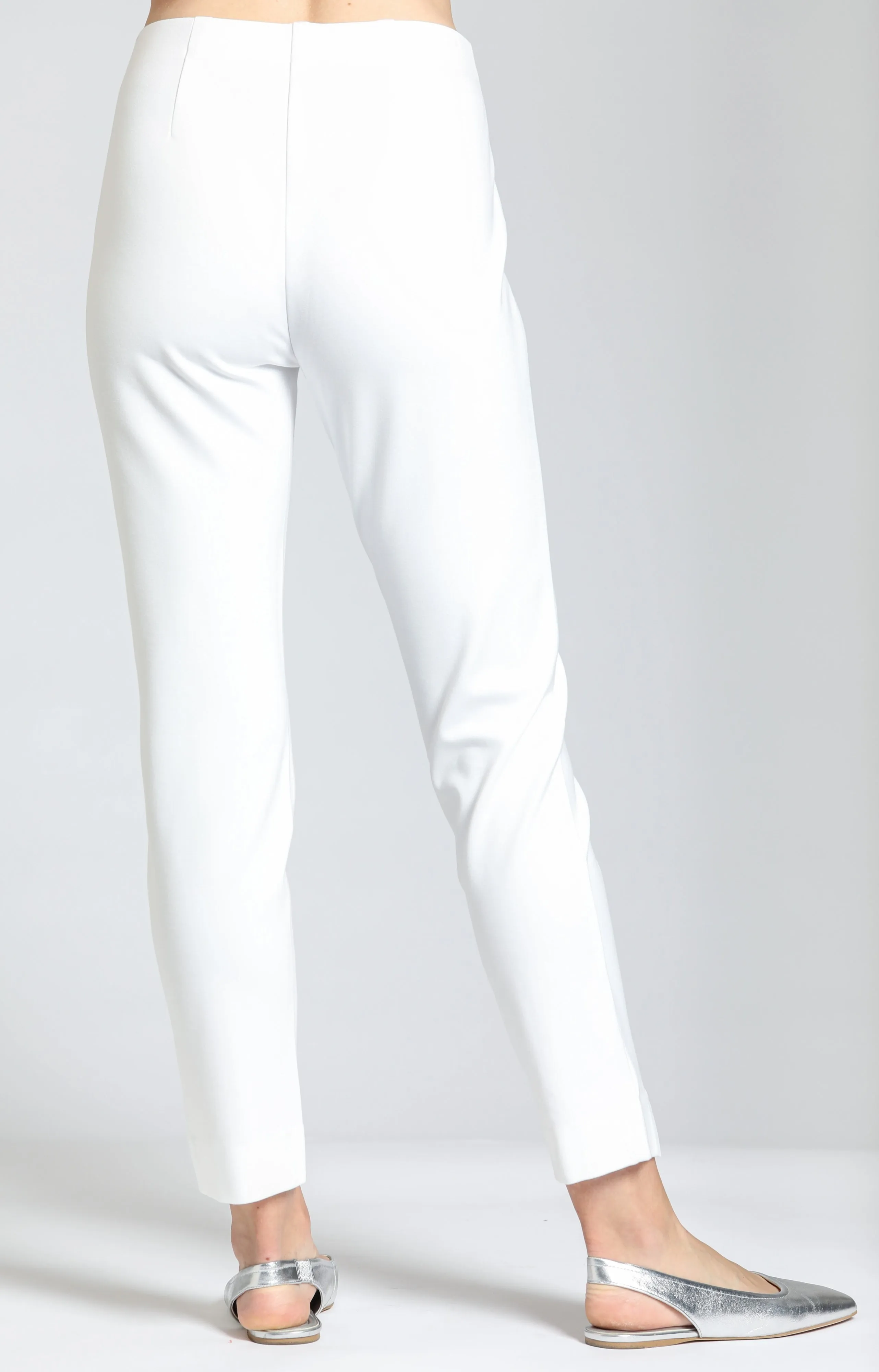 APNY Pull-On Ponte Pant with Split Hem  White