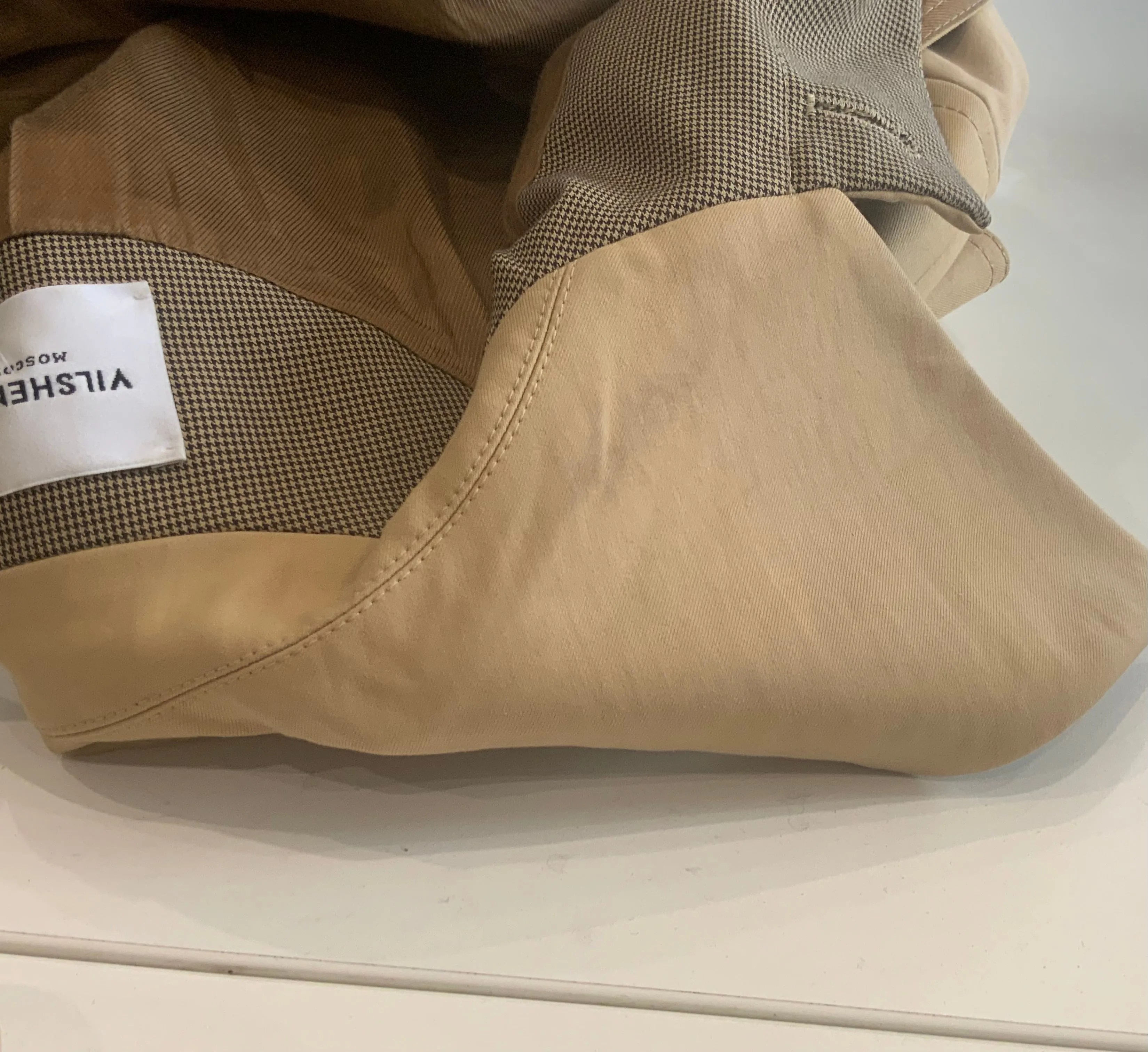 Beige cotton lined trench coat