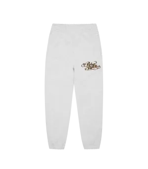 CALLIGRAPHY LOGO EMBROIDERED SWEATPANTS - HEATHER ASH