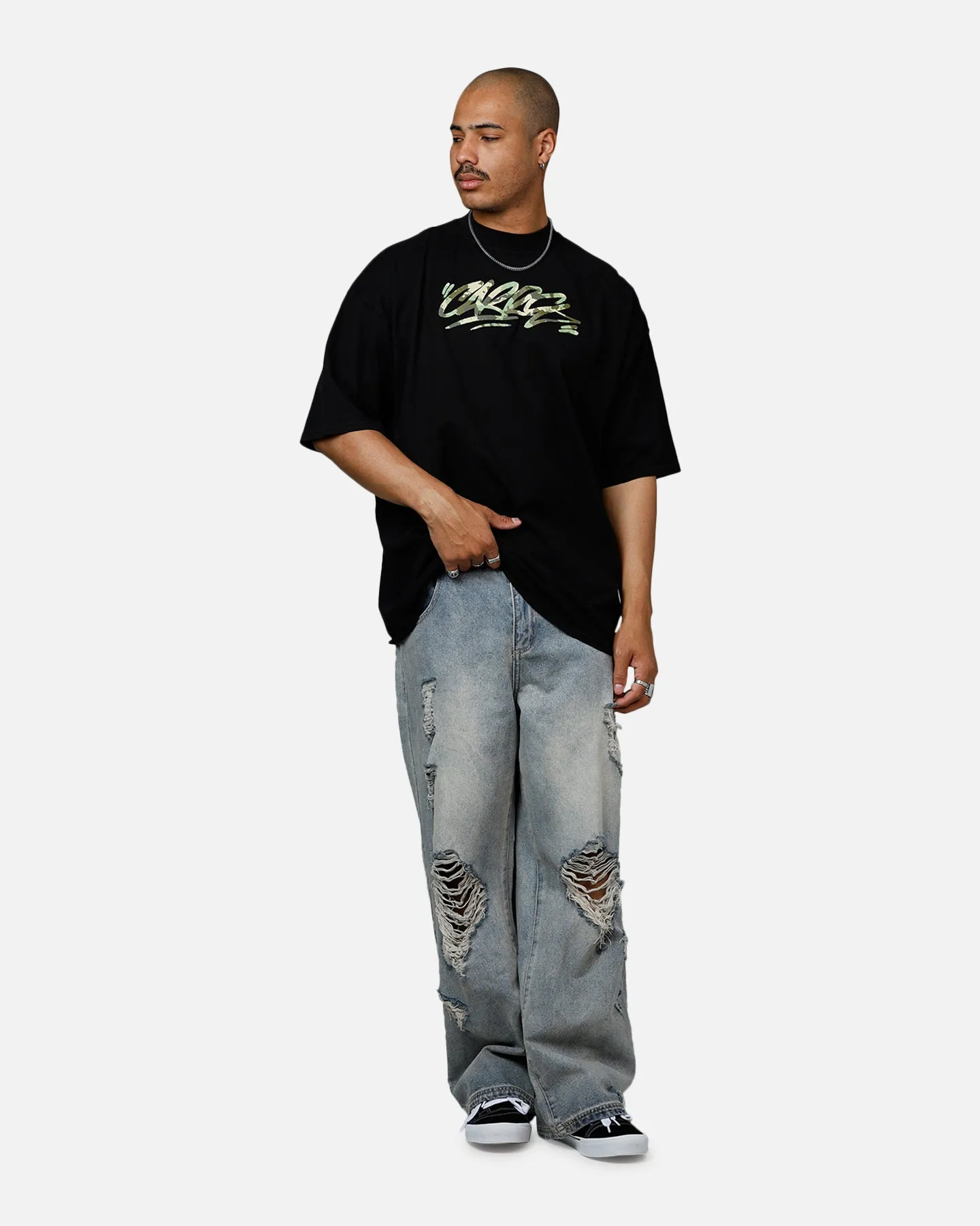Carre Camo Script T-Shirt Black