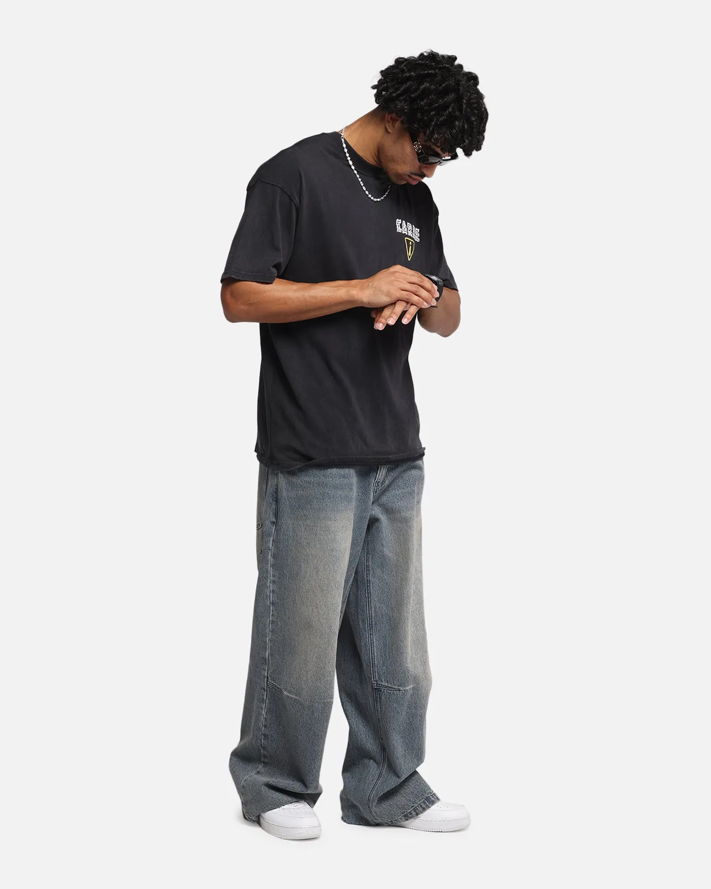 Carre Construction T-Shirt Black Acidwash