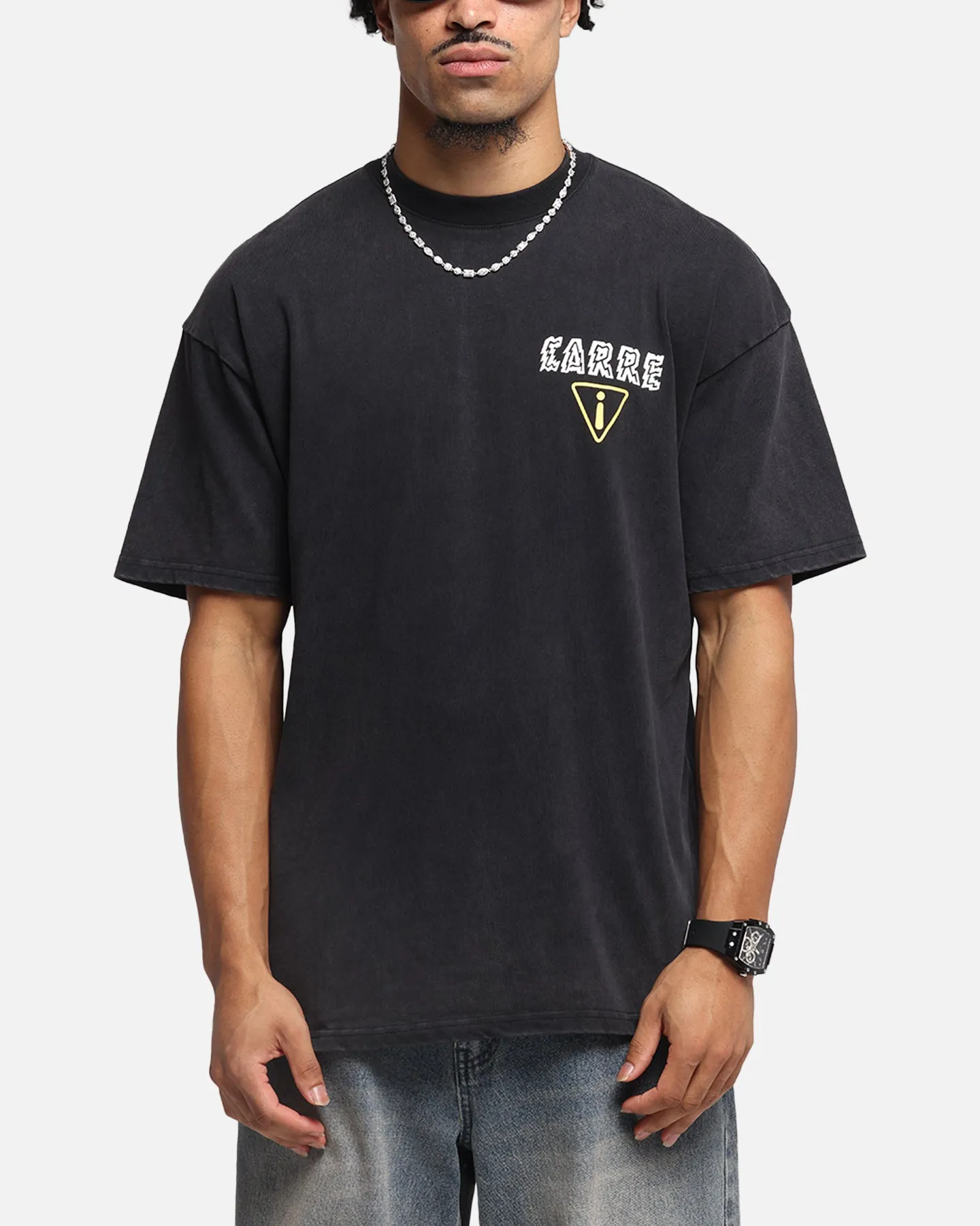 Carre Construction T-Shirt Black Acidwash