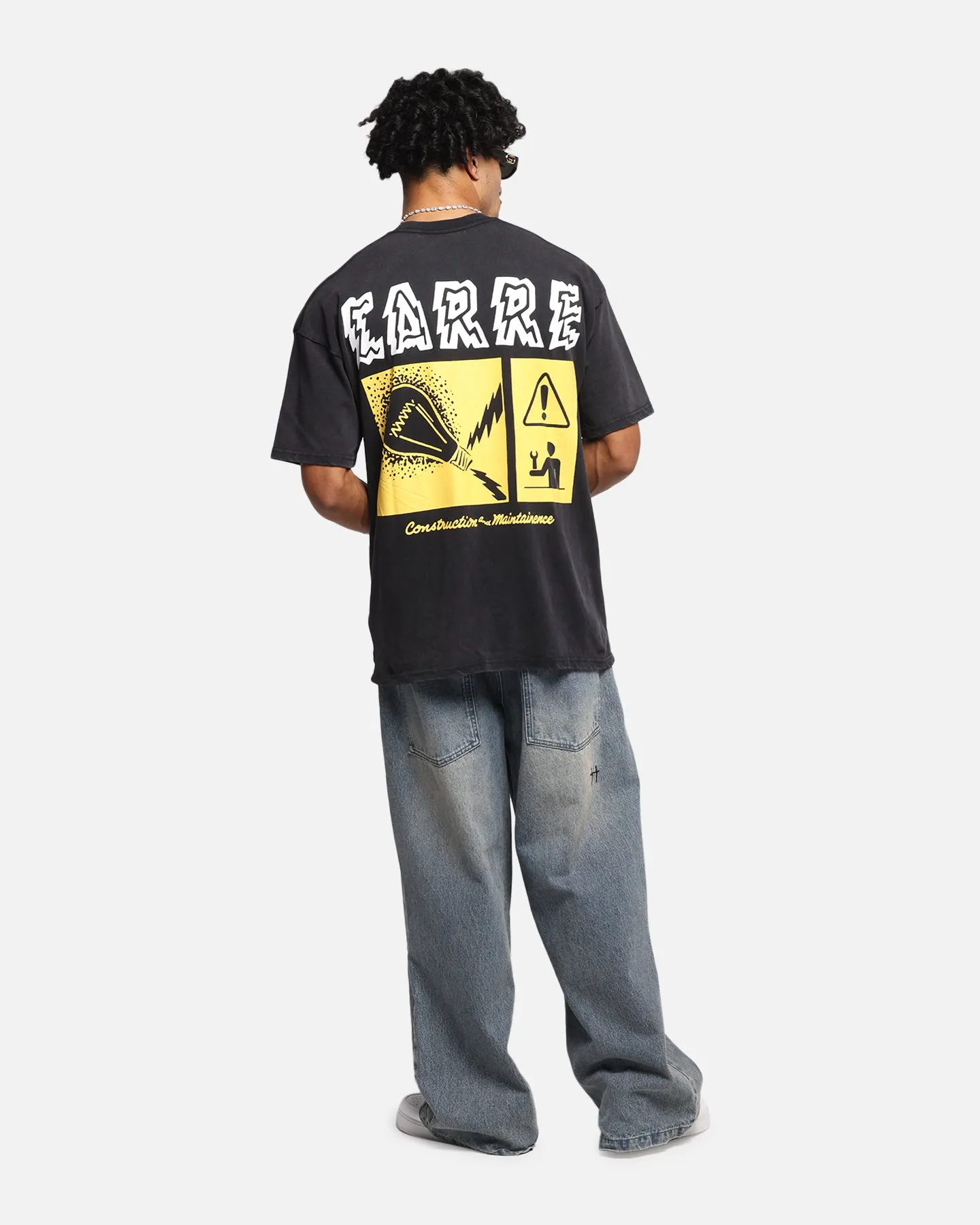 Carre Construction T-Shirt Black Acidwash