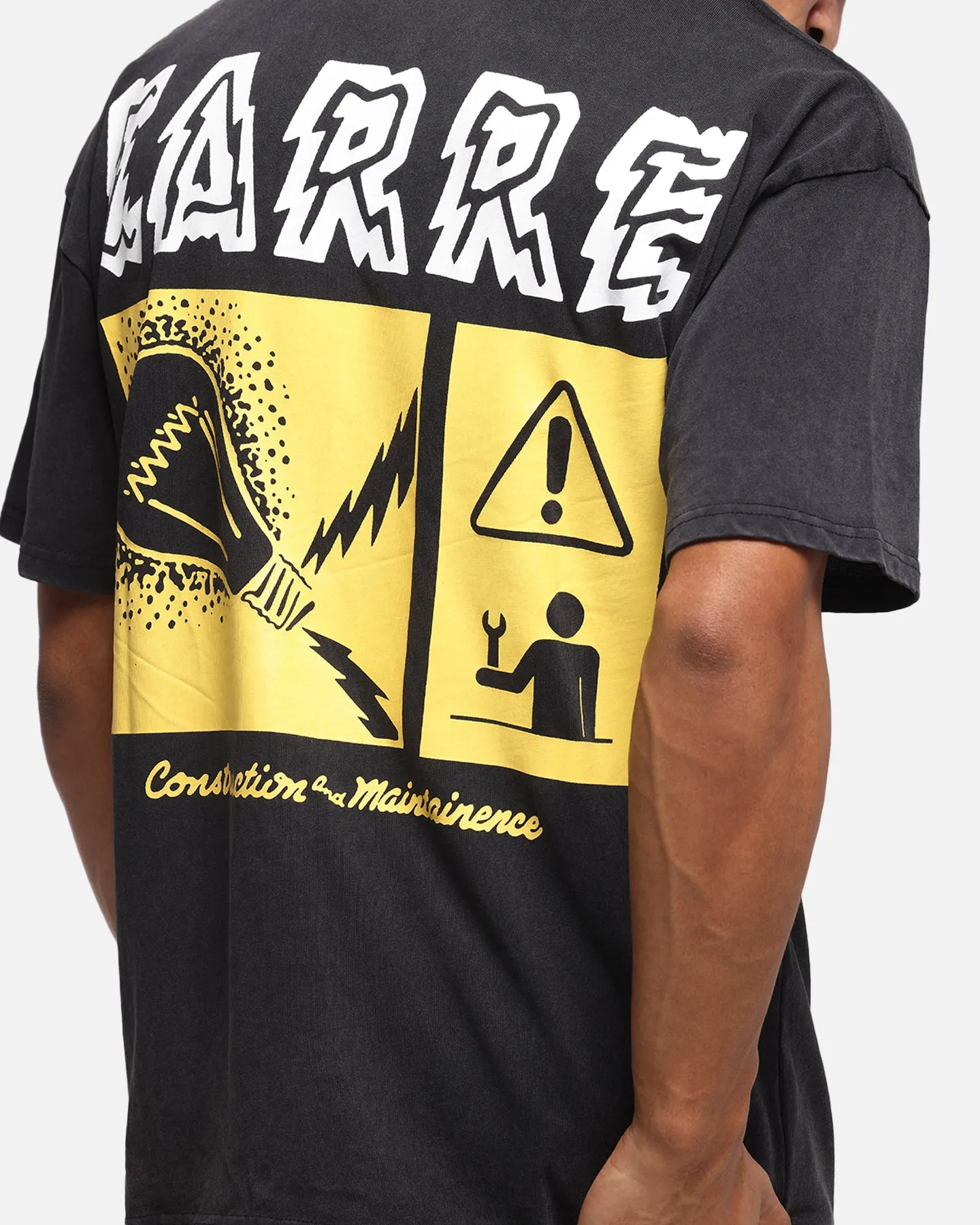 Carre Construction T-Shirt Black Acidwash