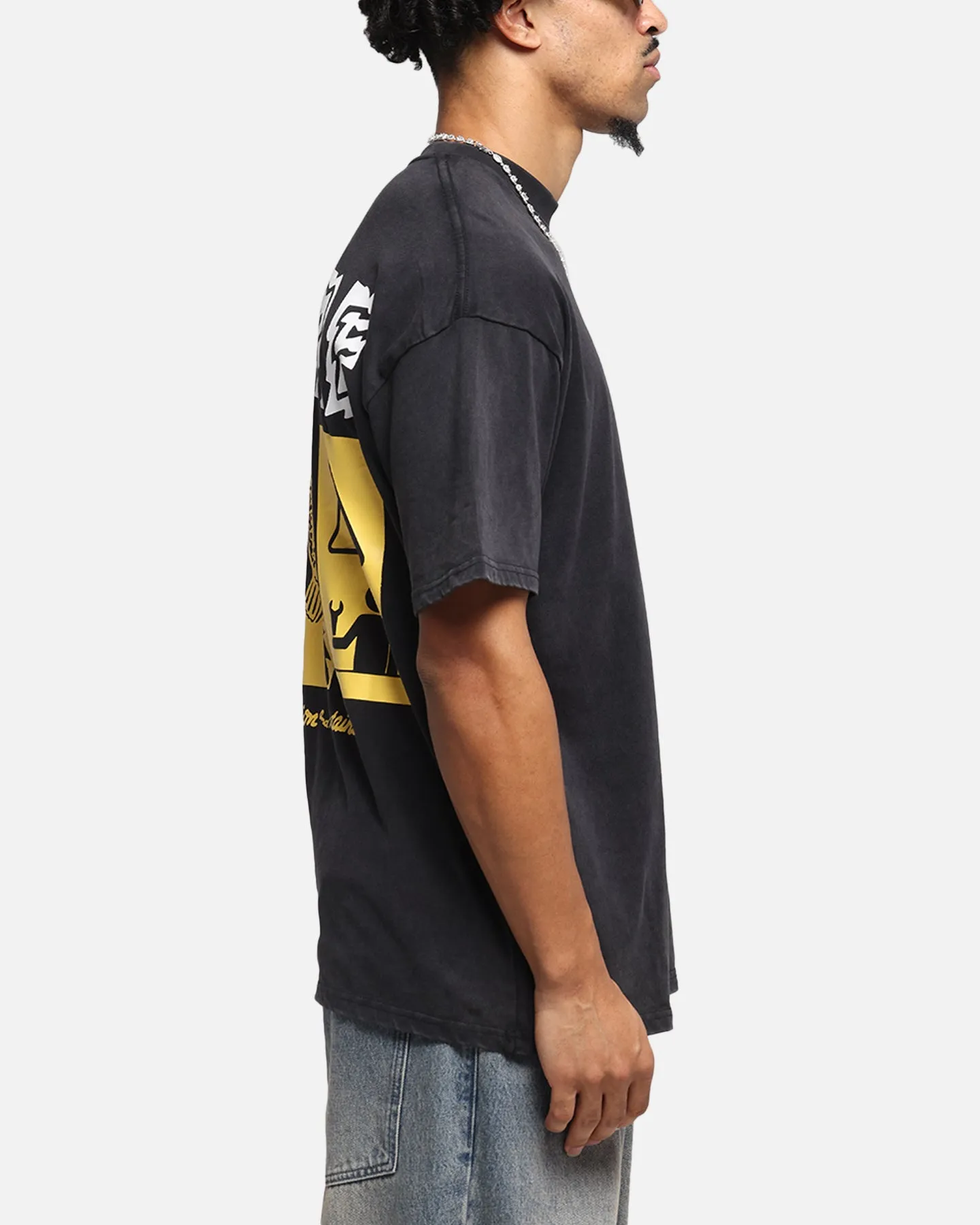 Carre Construction T-Shirt Black Acidwash