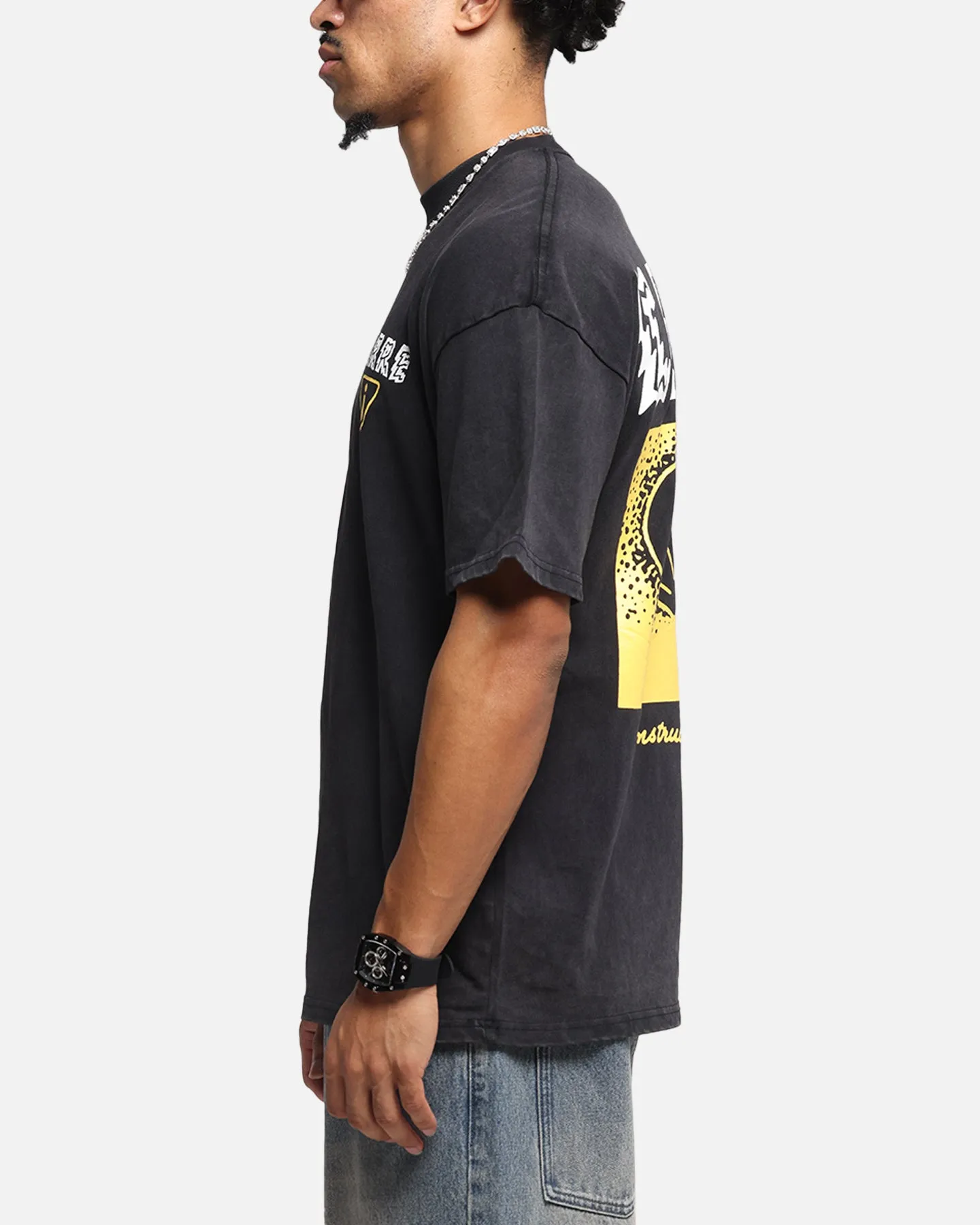 Carre Construction T-Shirt Black Acidwash
