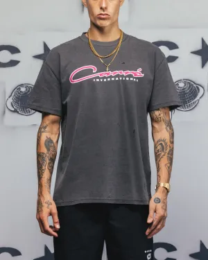 Carre Race Script T-Shirt Black Wash