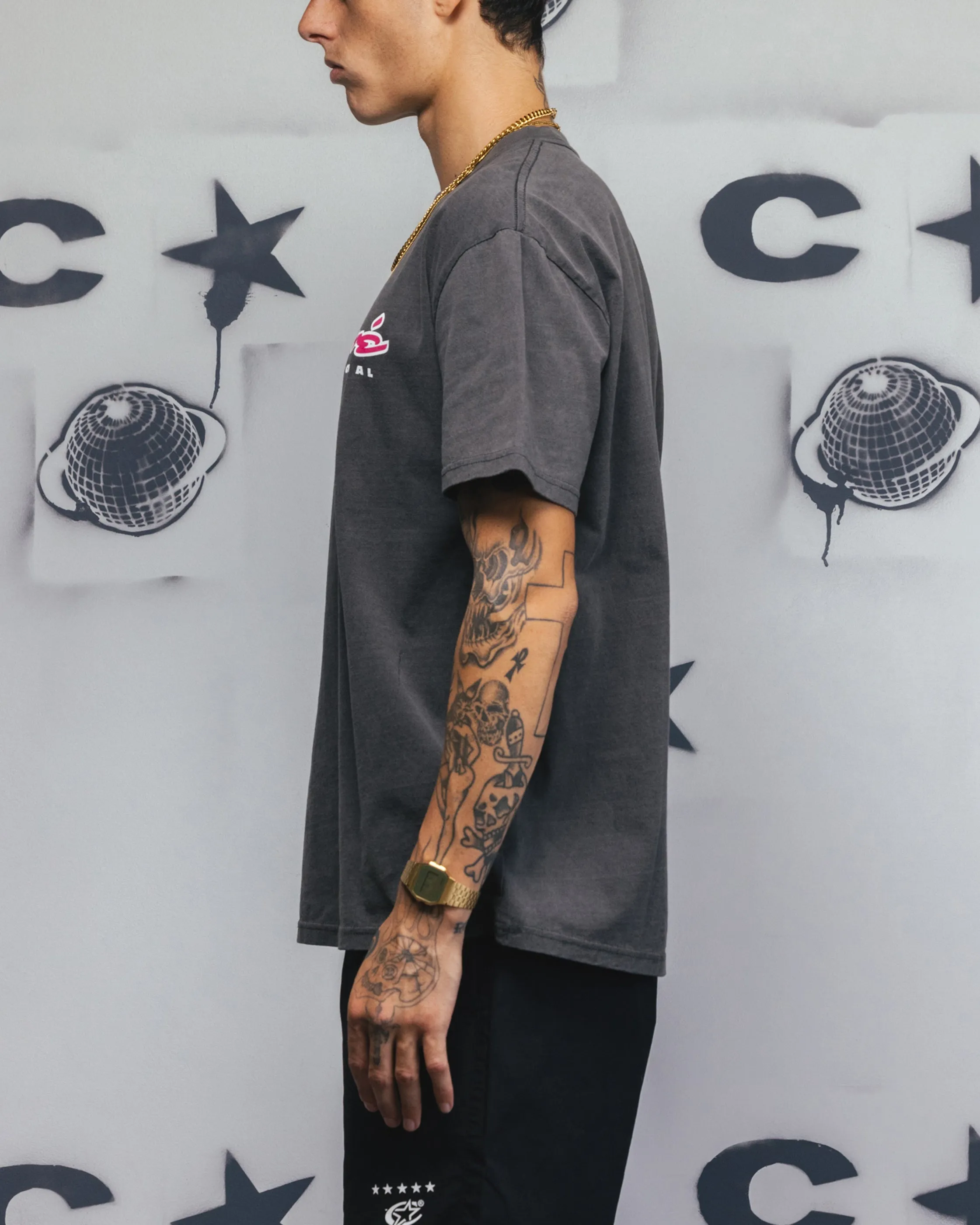 Carre Race Script T-Shirt Black Wash