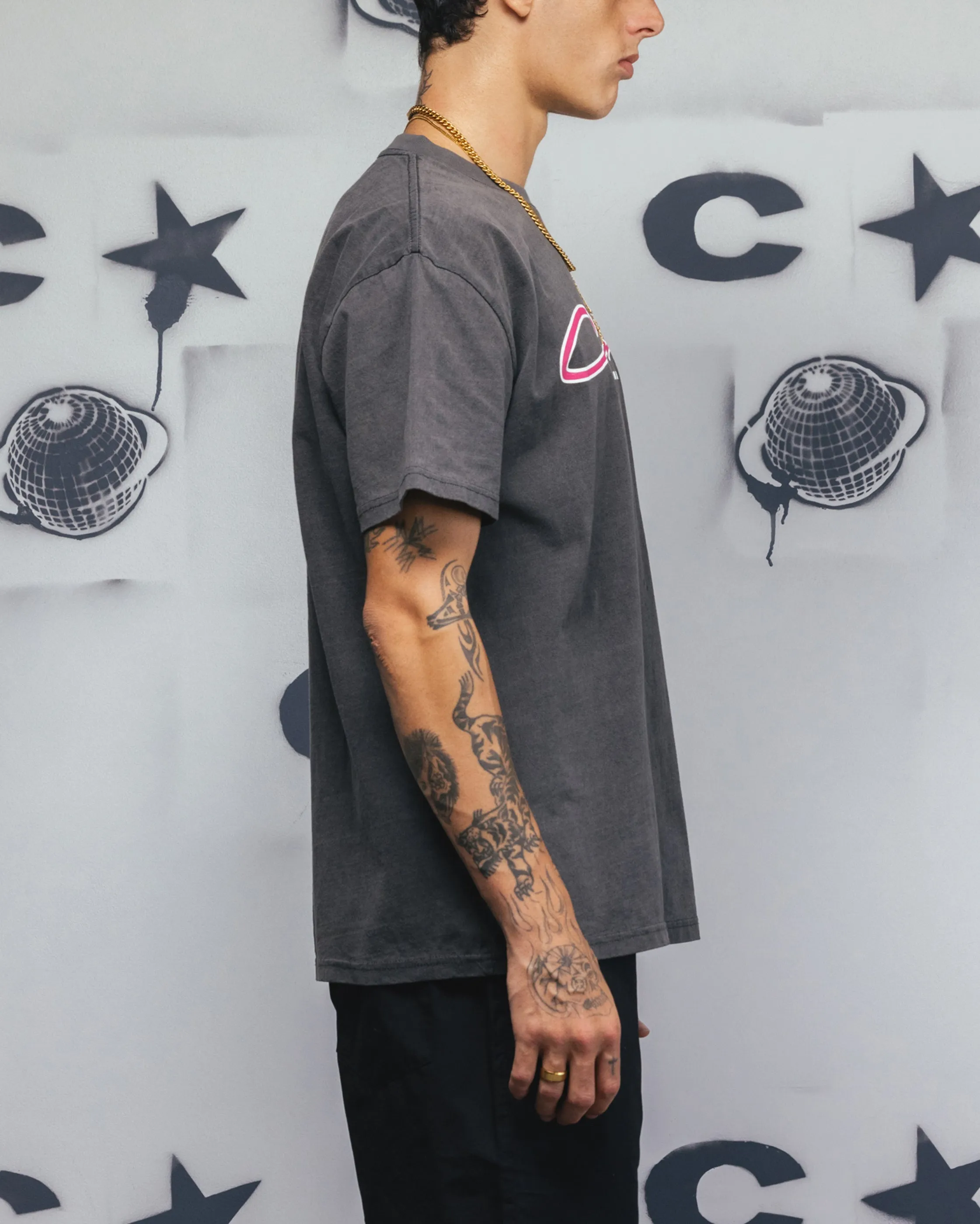 Carre Race Script T-Shirt Black Wash