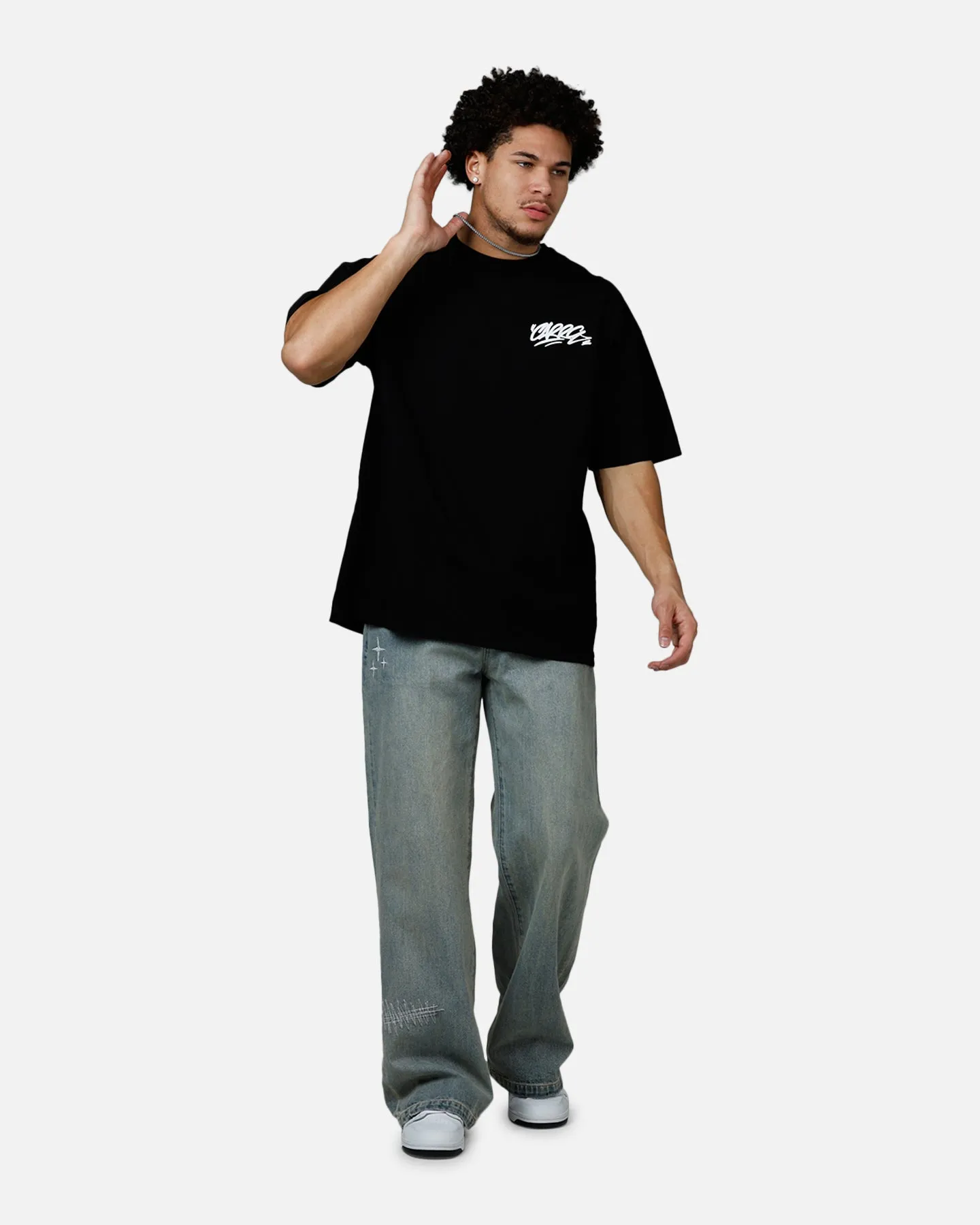 Carre Tag Drop T-Shirt Black