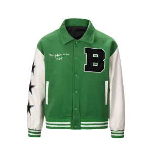 Collar Bomber Jacket - Forest Green