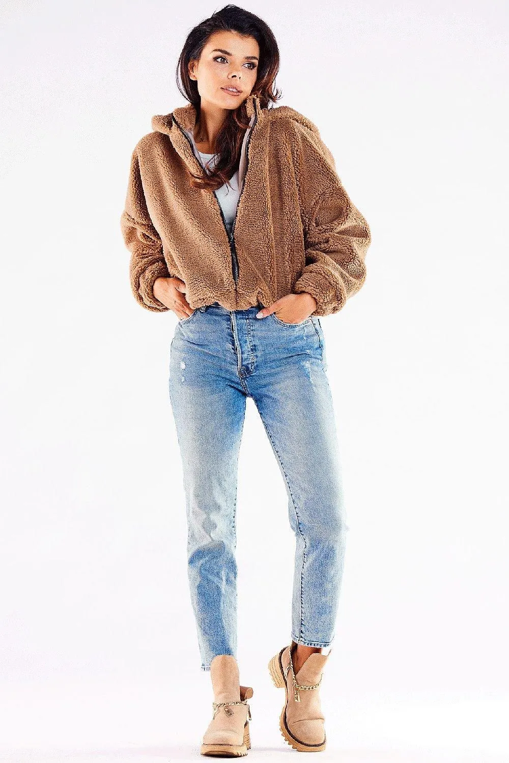 Cozy Autumn Hooded Jacket with Stylish Ribbed Hem