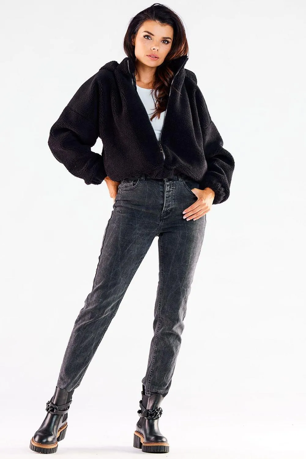 Cozy Autumn Hooded Jacket with Stylish Ribbed Hem
