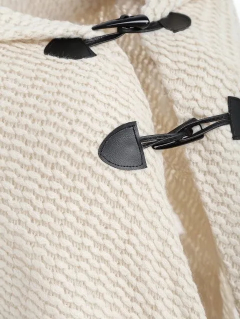 Fashion Sleeve Horn Button Cardigan