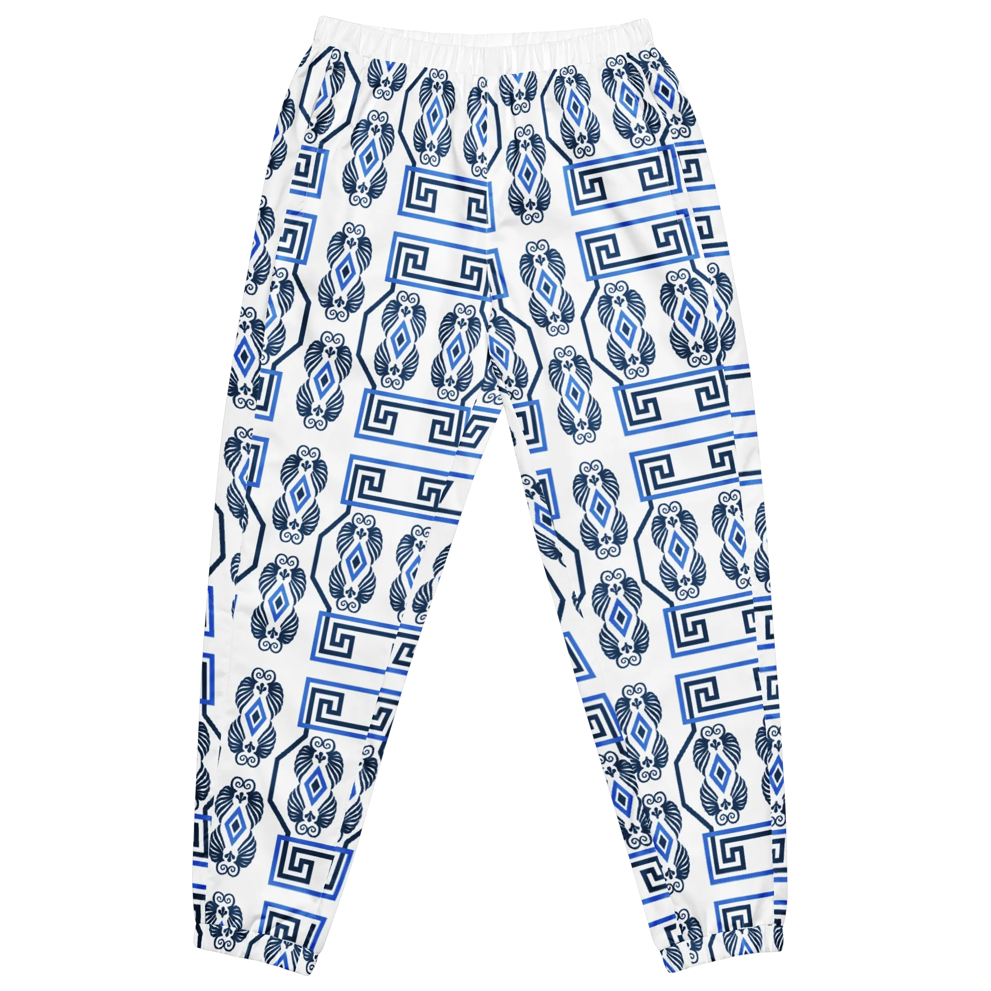 Greek Key White Unisex track pants