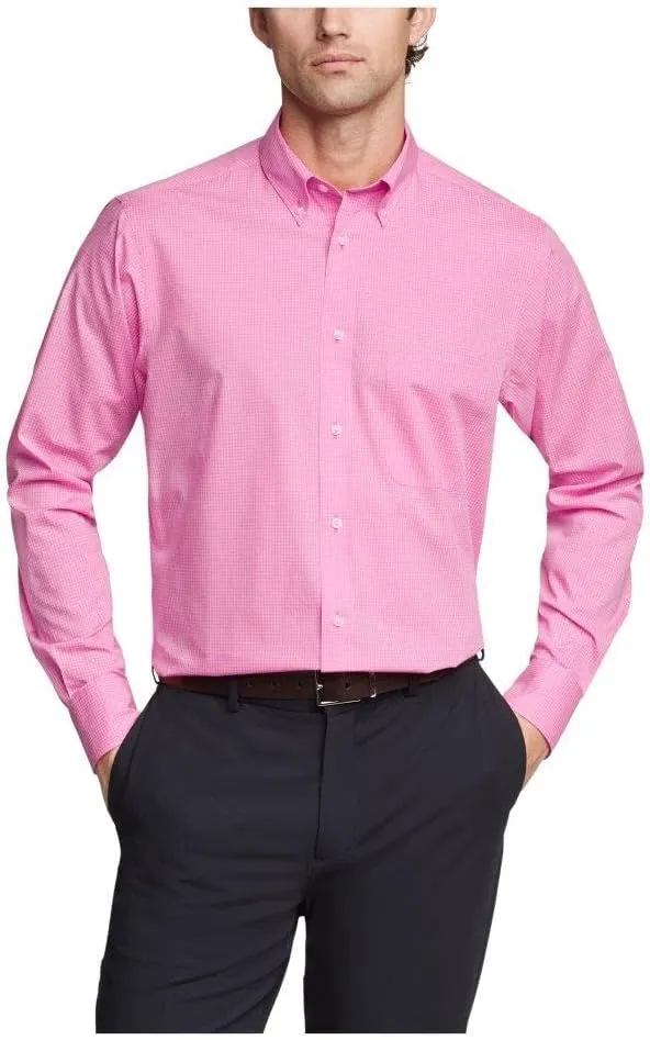 IZOD Men's Dress Shirt Regular Fit Stretch Check