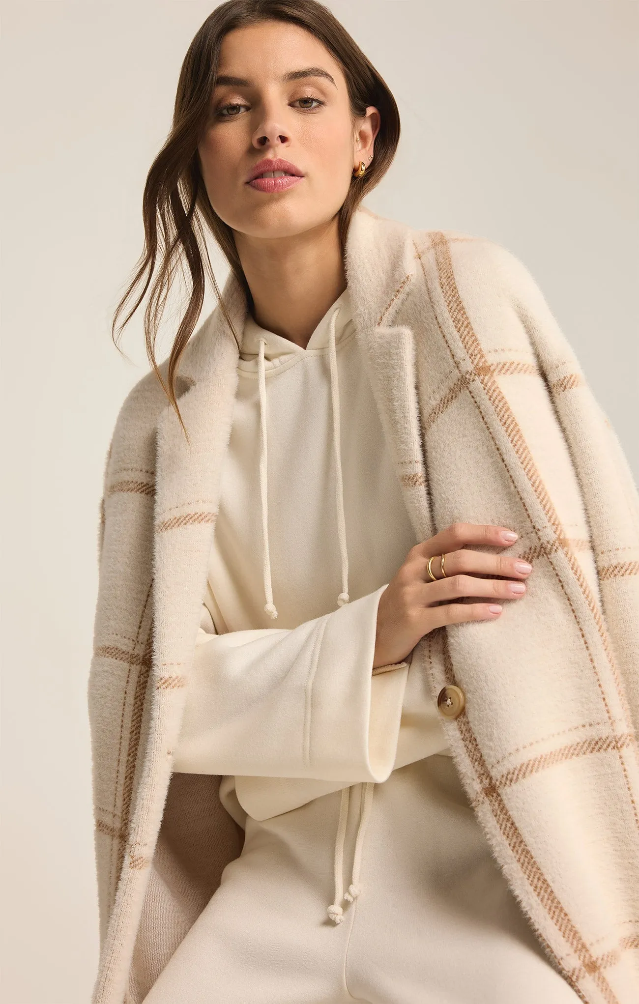 Mason Windowpane Knit Coat