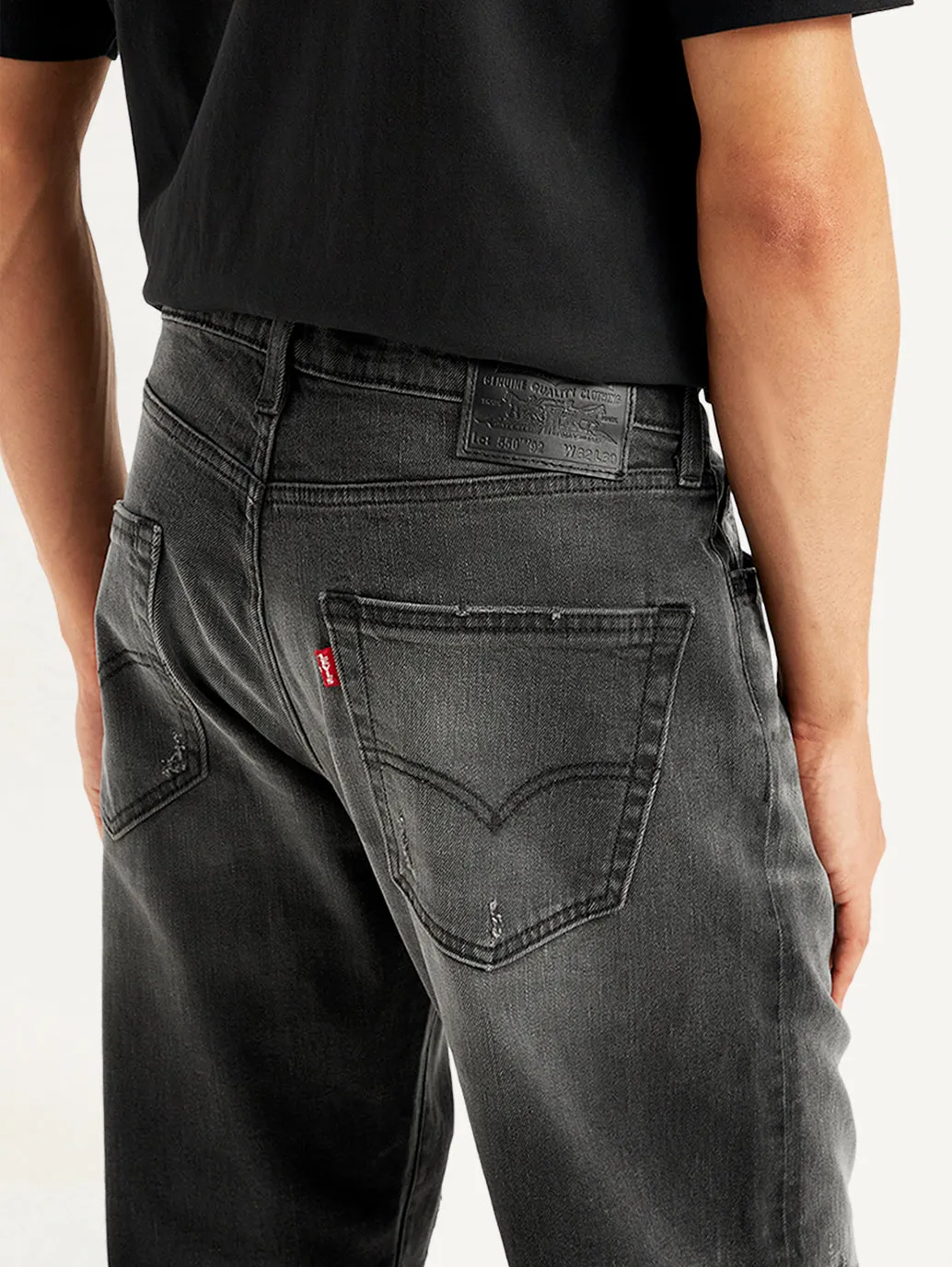 Men's 550'92 Black Relaxed Fit Mid Rise Jeans