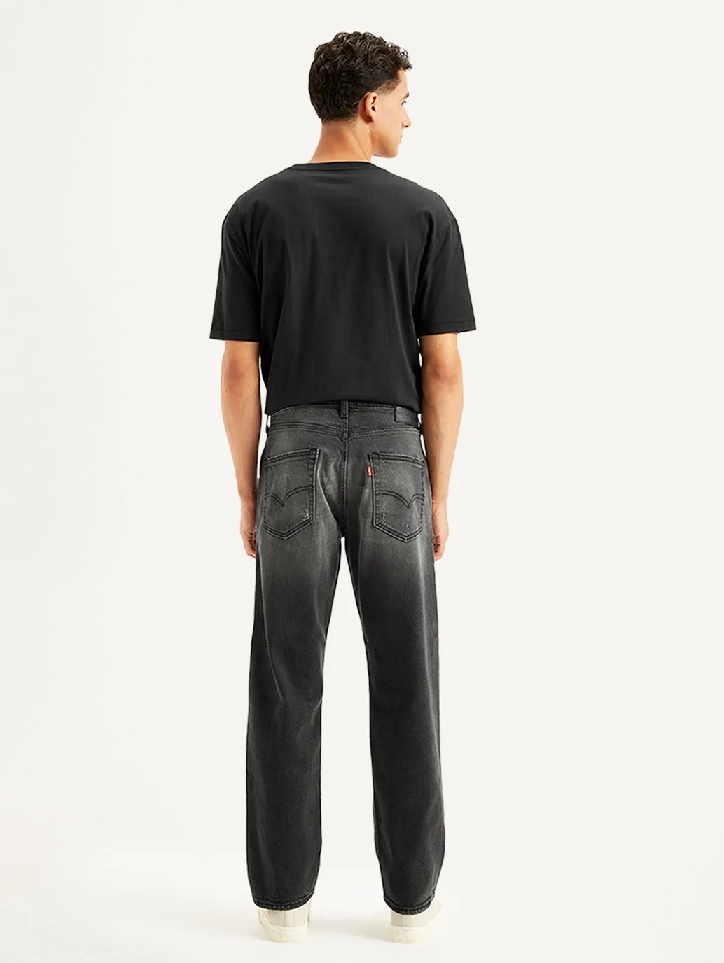 Men's 550'92 Black Relaxed Fit Mid Rise Jeans