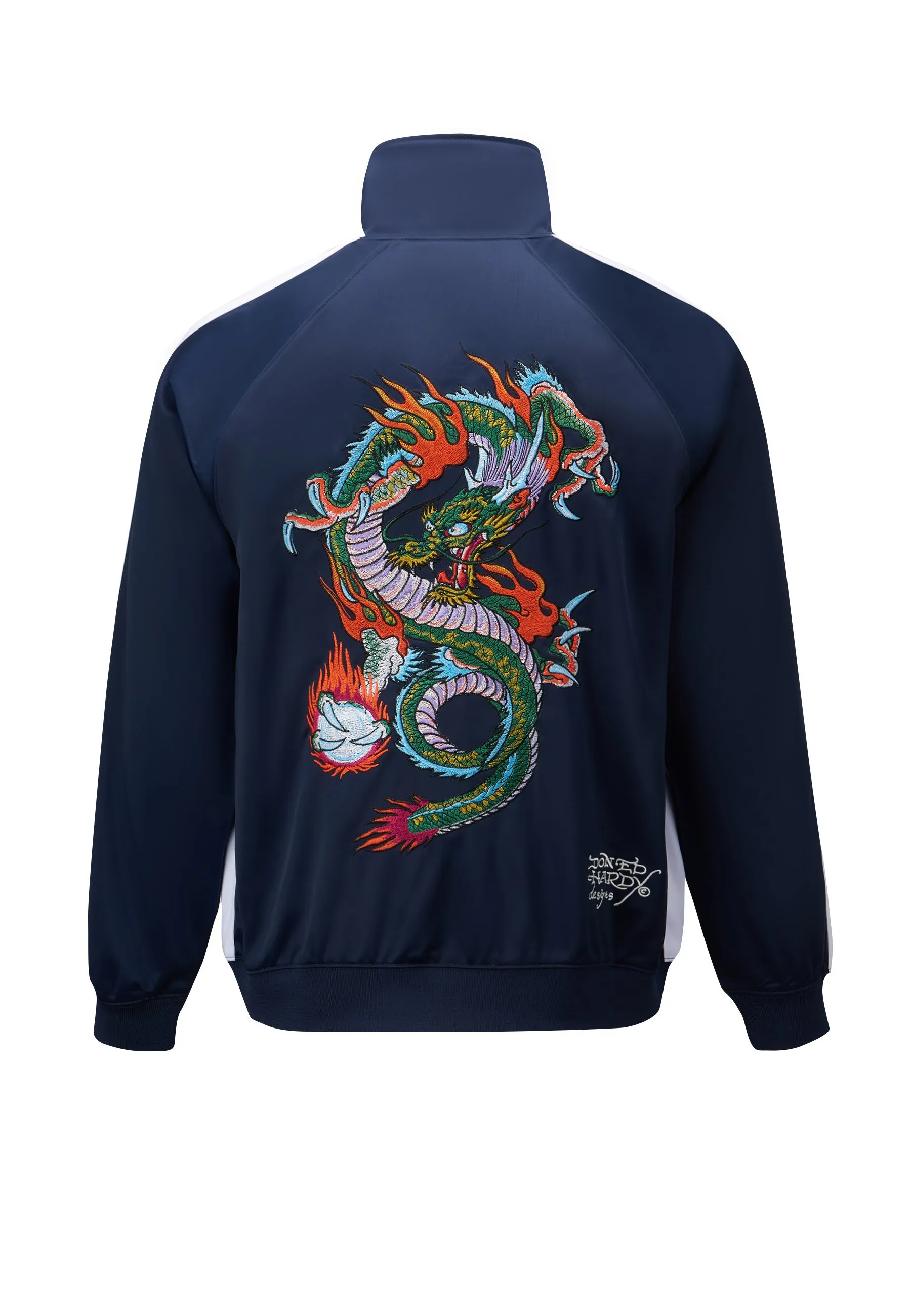 Mens Big Drag Tricot Zip Up Tracksuit Jacket - Navy