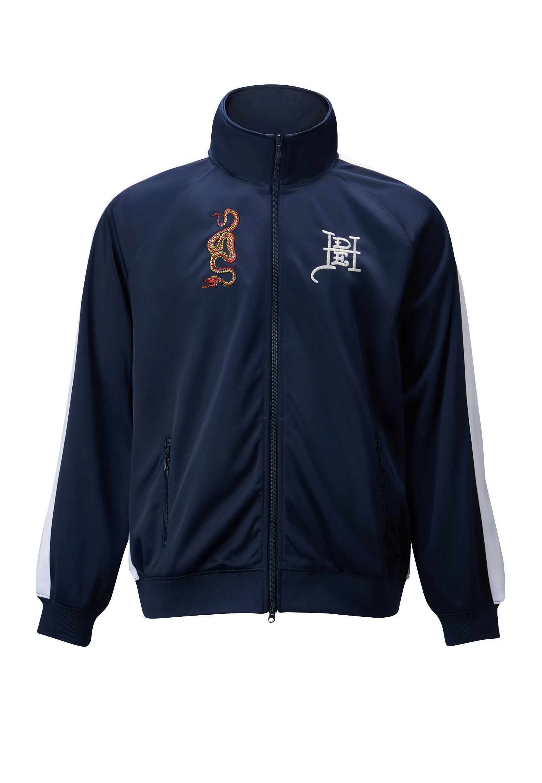 Mens Big Drag Tricot Zip Up Tracksuit Jacket - Navy
