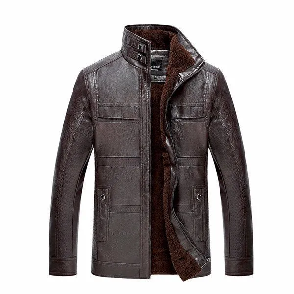 Mens Casual Business PU Jacket