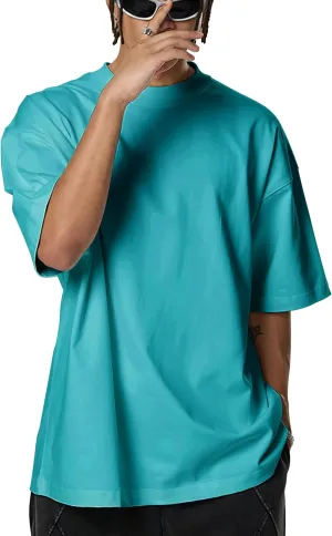 Mens Oversized T Shirts Short Sleeve Cotton Tshirts Heavyweight Streetwear Shirts Crewneck Workout Tees Tops