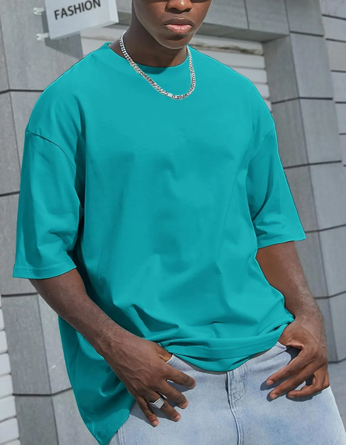 Mens Oversized T Shirts Short Sleeve Cotton Tshirts Heavyweight Streetwear Shirts Crewneck Workout Tees Tops