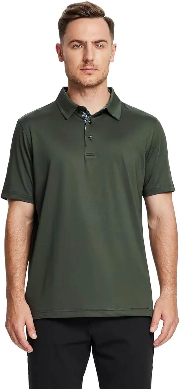 Mens Polo Shirts Short and Long Sleeve Casual Solid Stylish Dry Fit Performance Designed Collared Golf Polo Shirts for Men