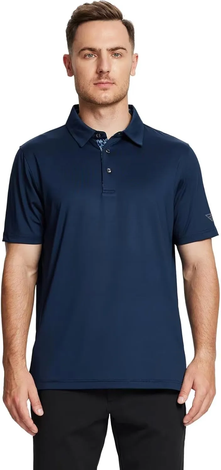 Mens Polo Shirts Short and Long Sleeve Casual Solid Stylish Dry Fit Performance Designed Collared Golf Polo Shirts for Men