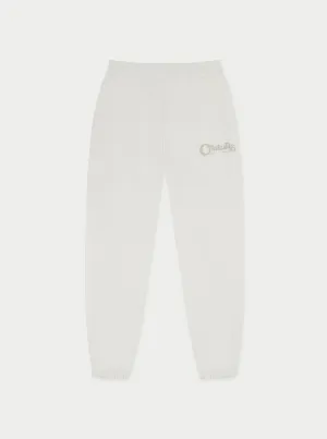 MIXED FONT COUTURE LOGO JOGGERS - OFF WHITE