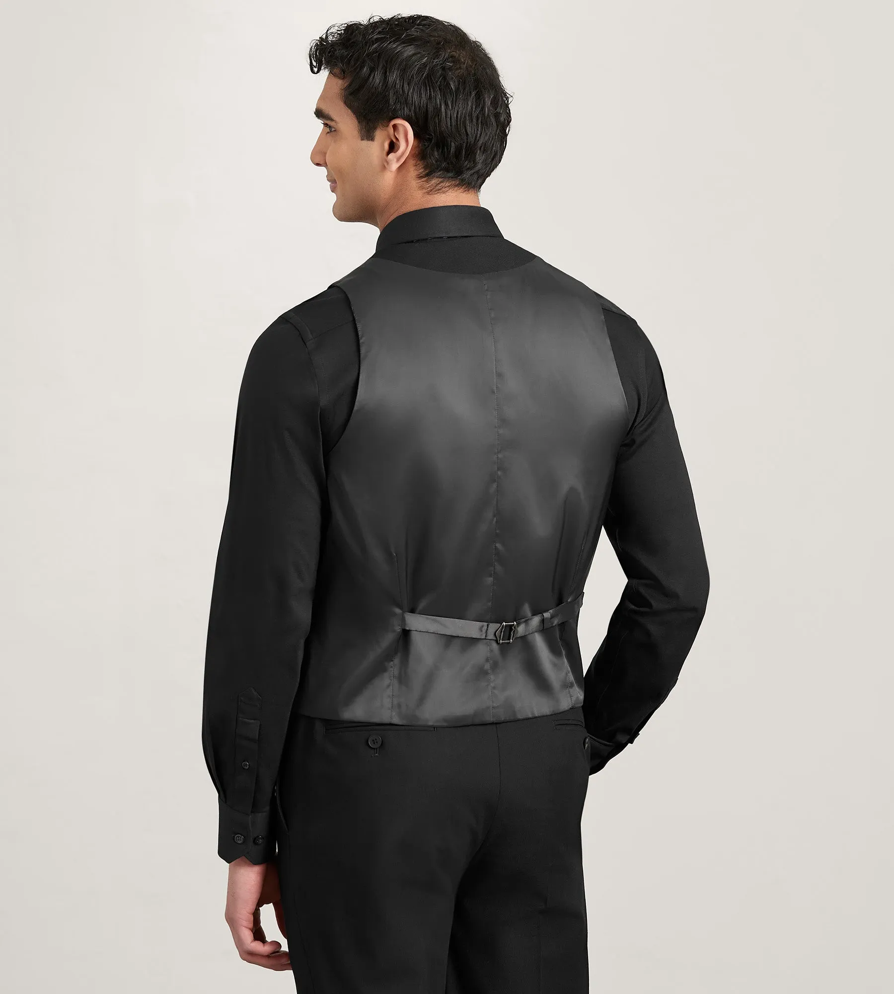 Modern Fit 360 Stretch Black Suit Separate Vest