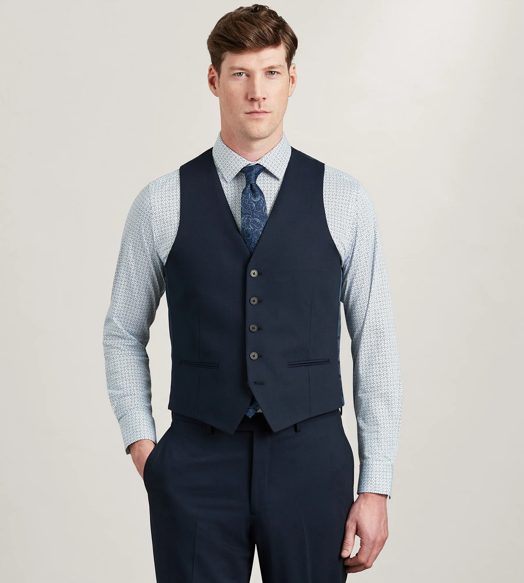 Modern Fit 360 Stretch Black Suit Separate Vest