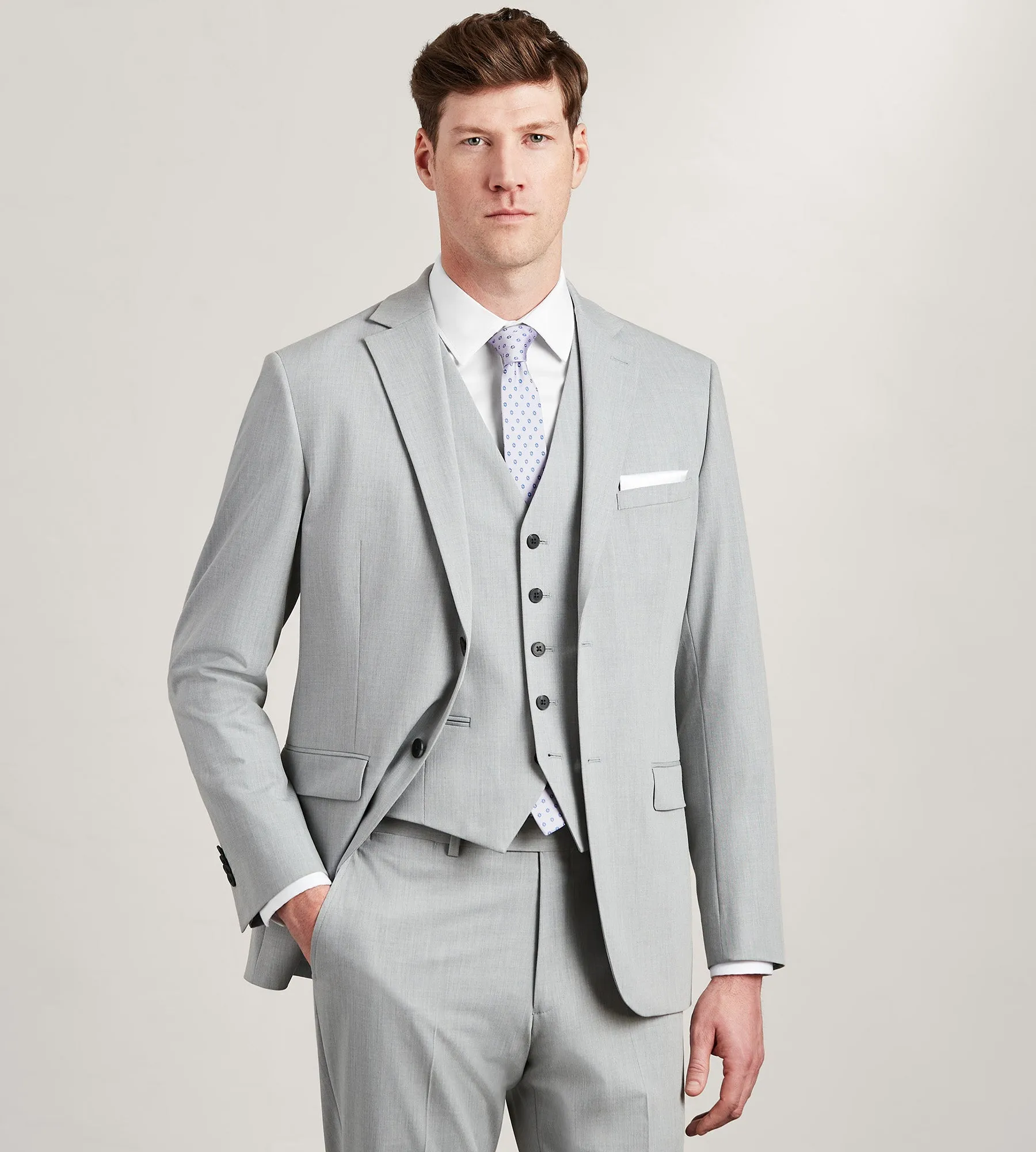 Modern Fit 360 Stretch Black Suit Separate Vest