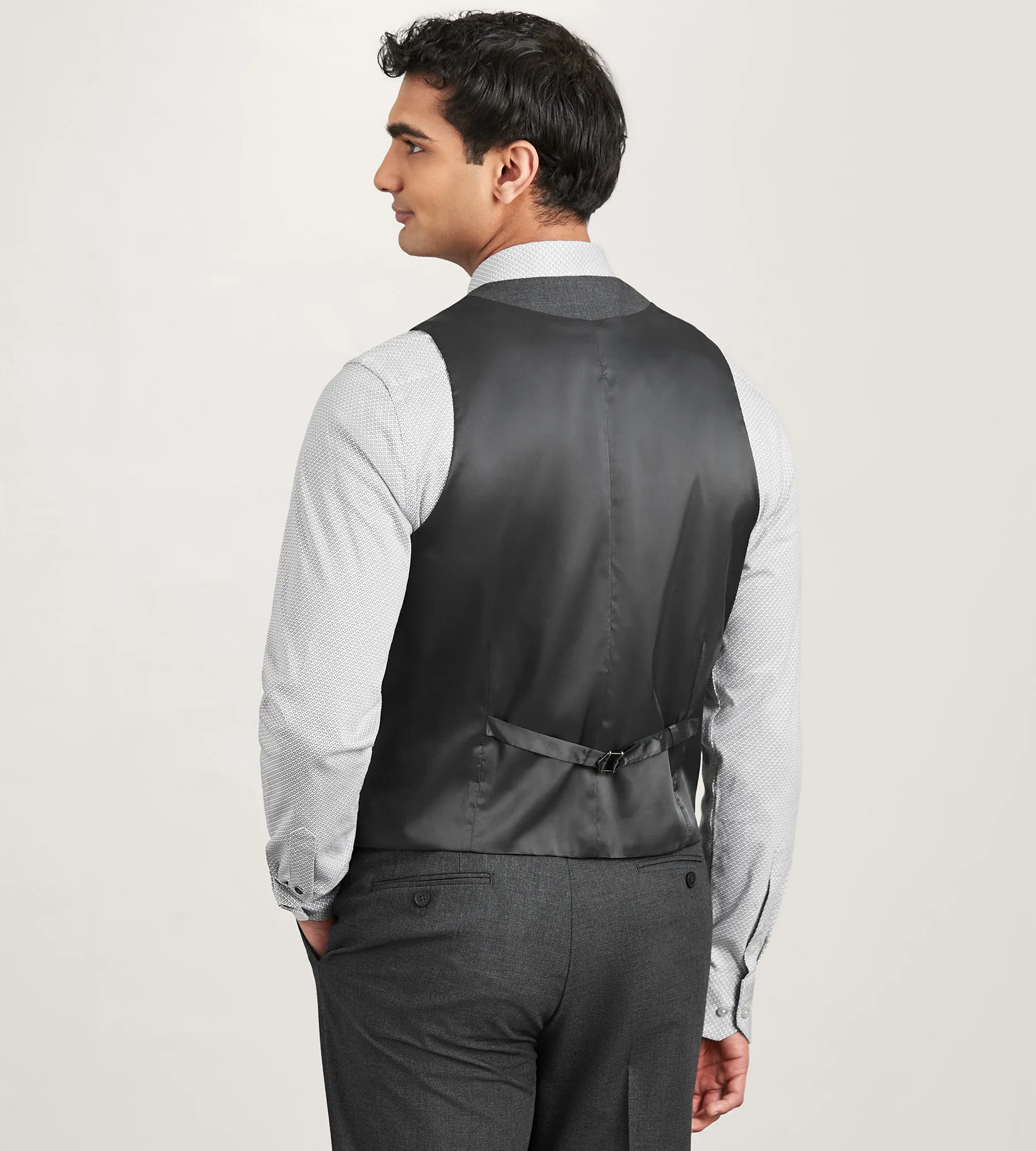 Modern Fit 360 Stretch Black Suit Separate Vest