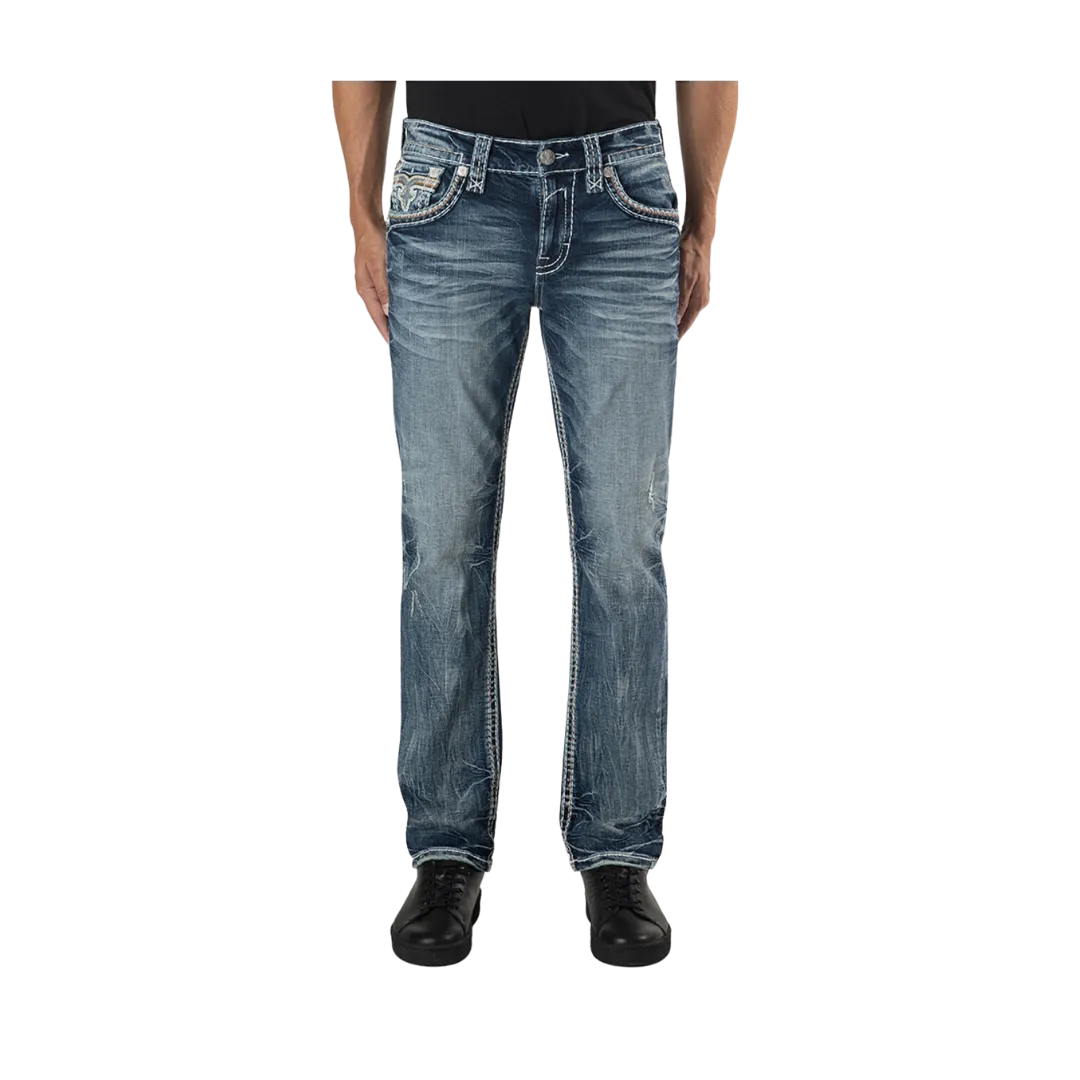 Mens Bryn Straight Jeans by Rock Revival - Premium Denim, Stylish Fit, Classic Design
