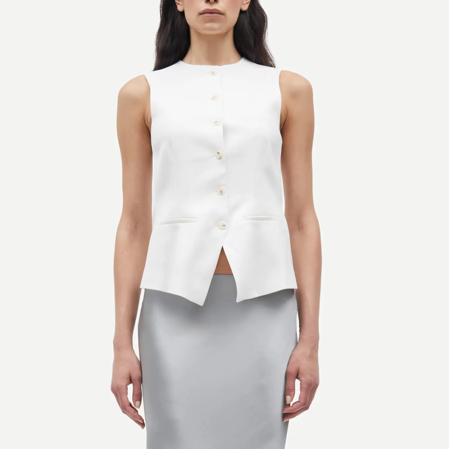Saruma Vest (Egret)