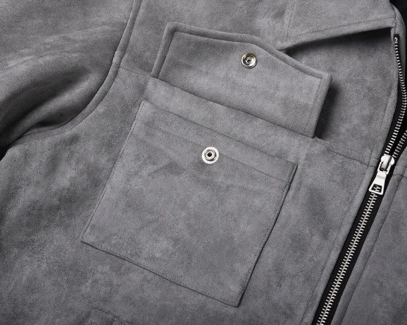 Suede Work Jacket - Grey