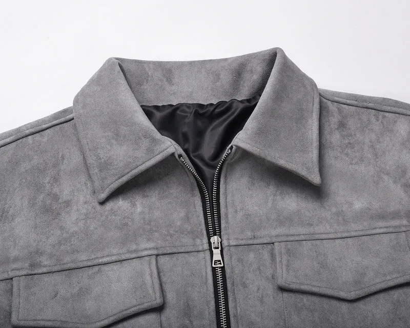Suede Work Jacket - Grey