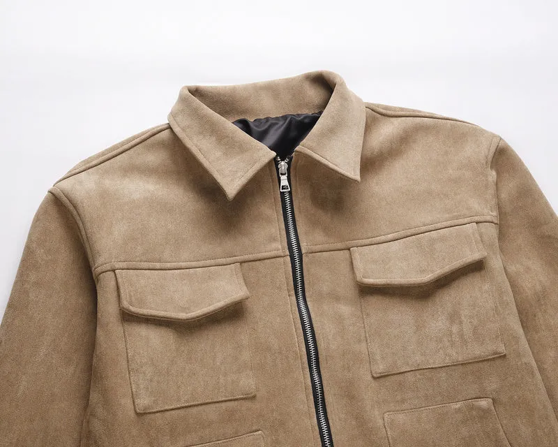 Suede Work Jacket - Tan