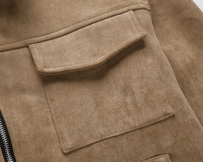 Suede Work Jacket - Tan
