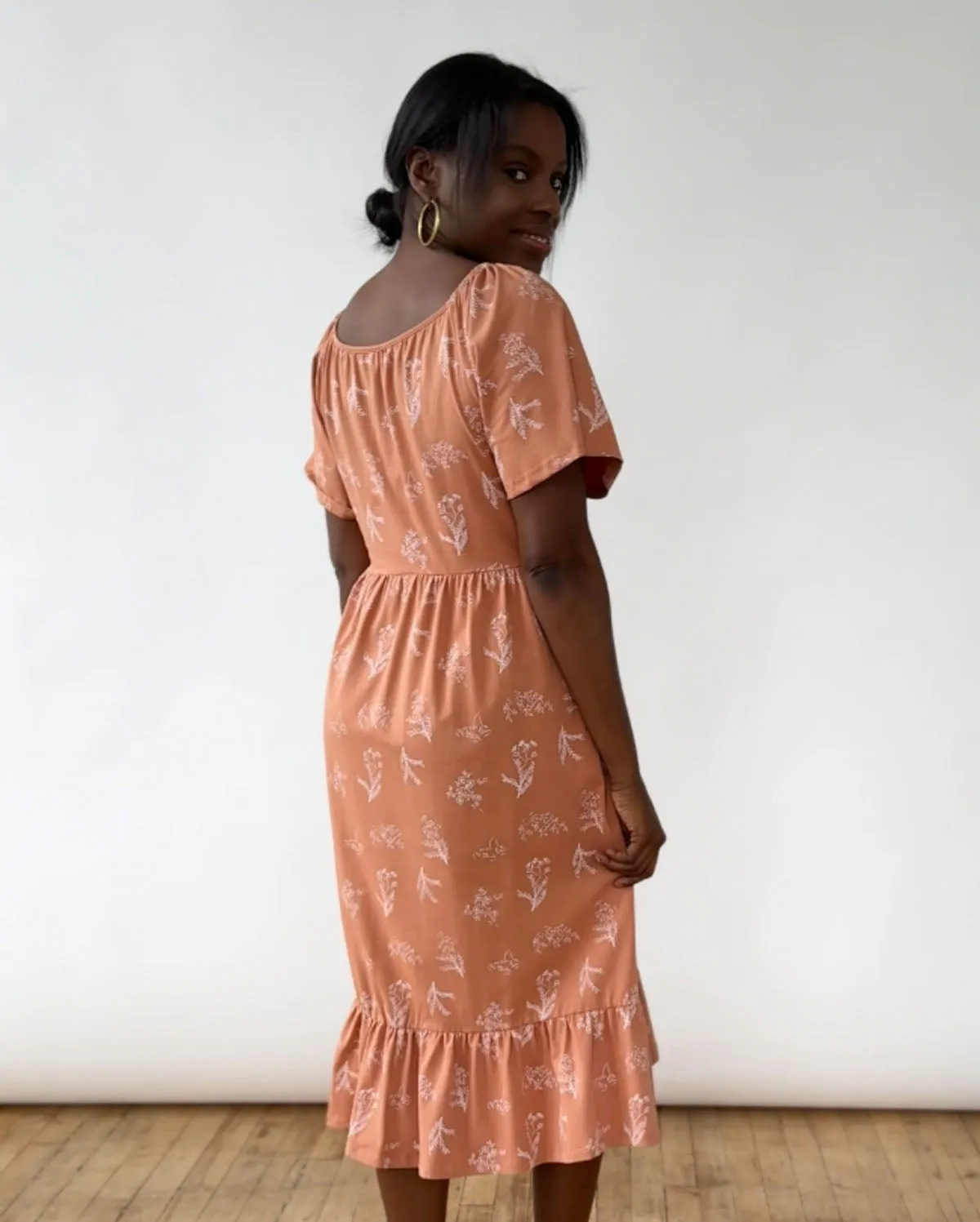 TALLY printed dress in Italian Clay/White