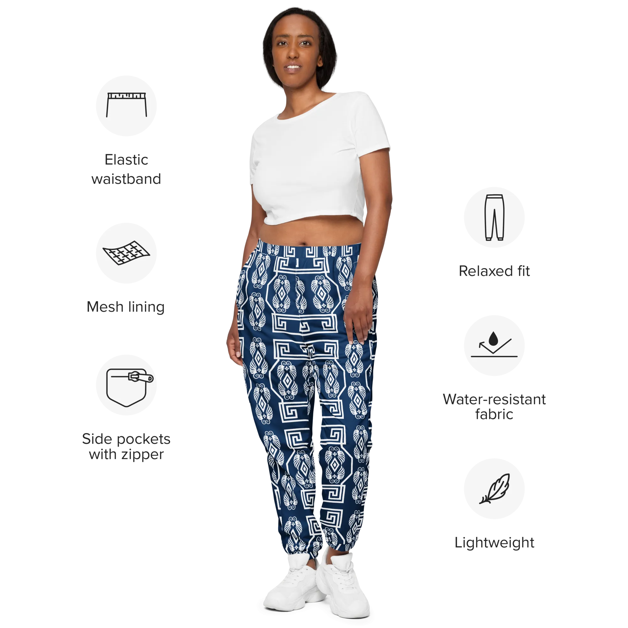 The Key White Unisex track pants