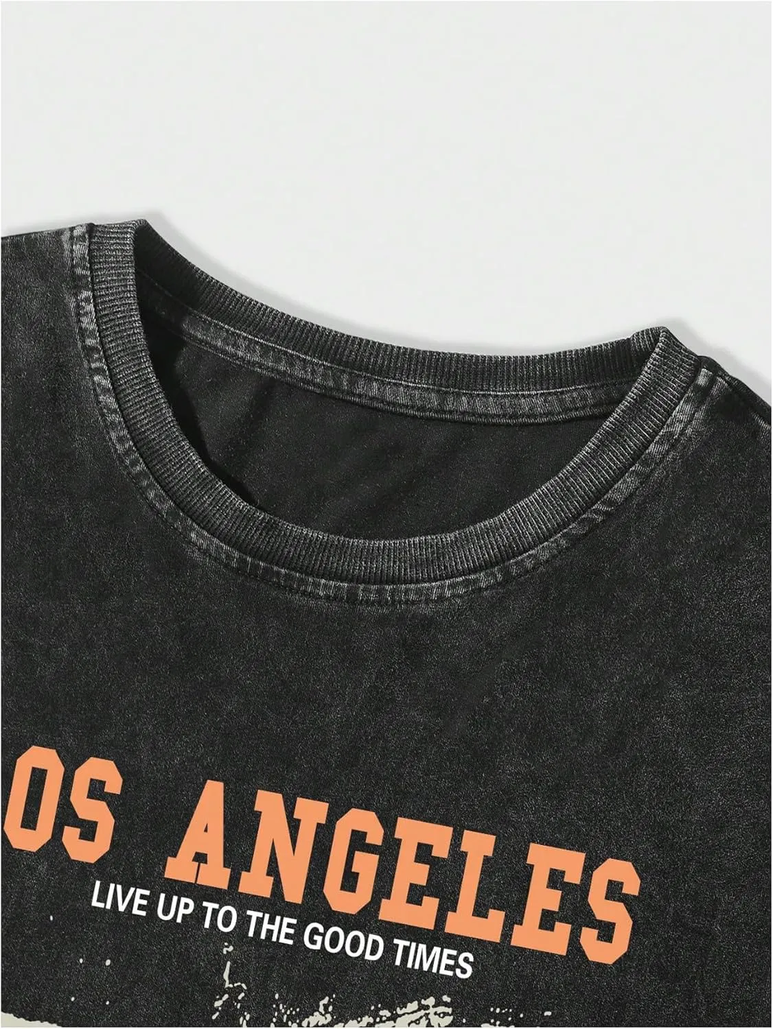 Verdusa Men's Oversized Slogan Printed Distressed T Shirts Vintage Hip Hop Tees