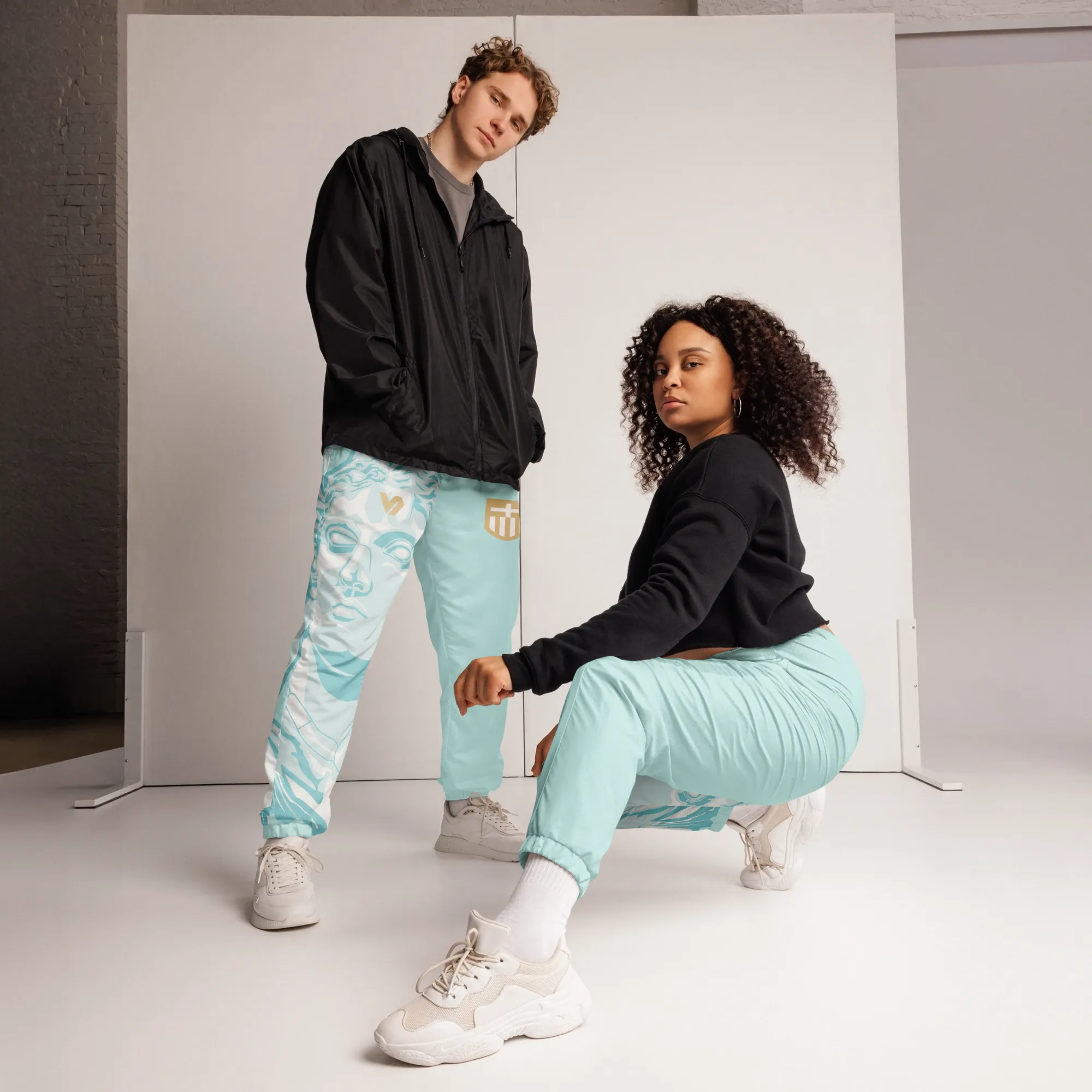 VOSRIO Hellas Athletic Turquoise Unisex track pants