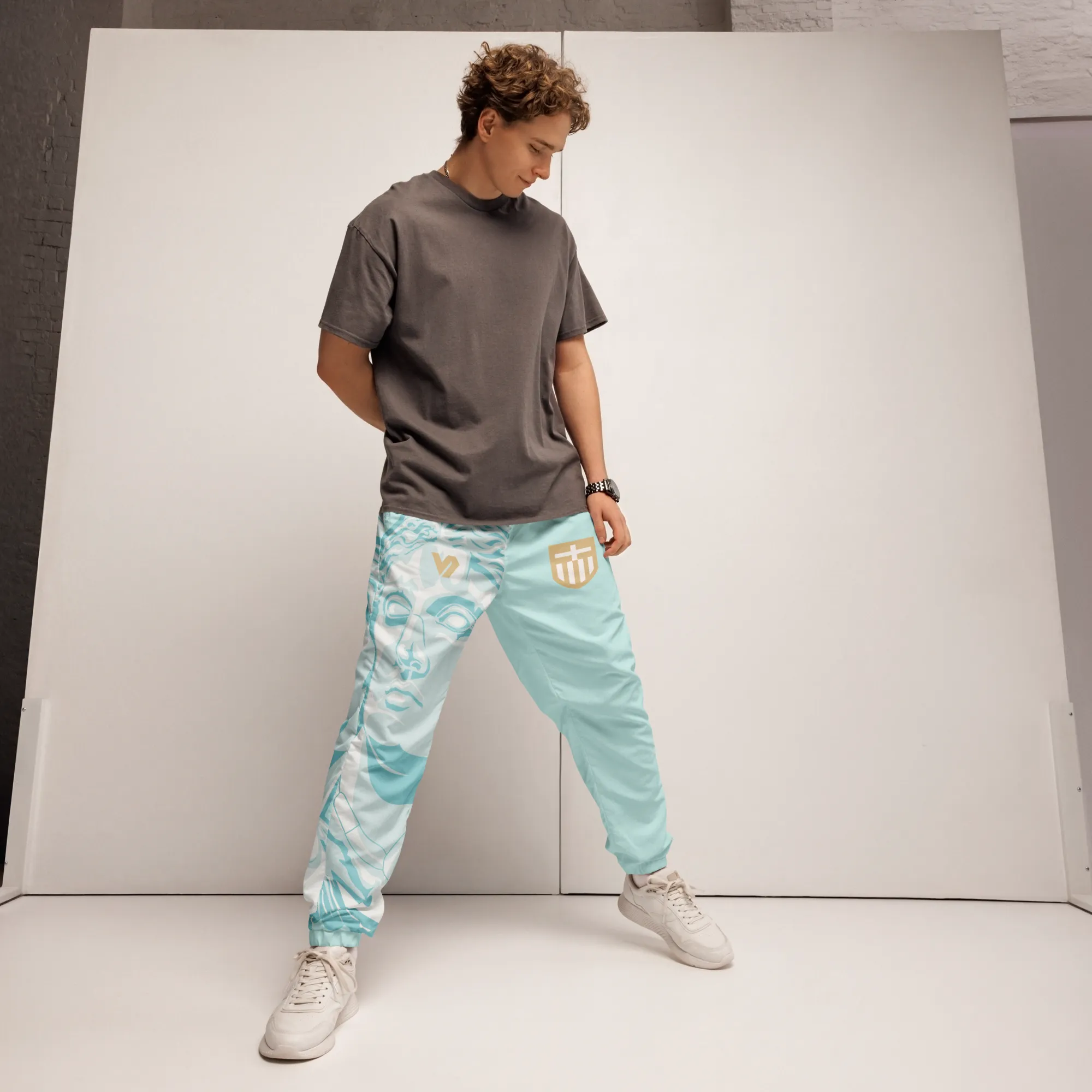 VOSRIO Hellas Athletic Turquoise Unisex track pants