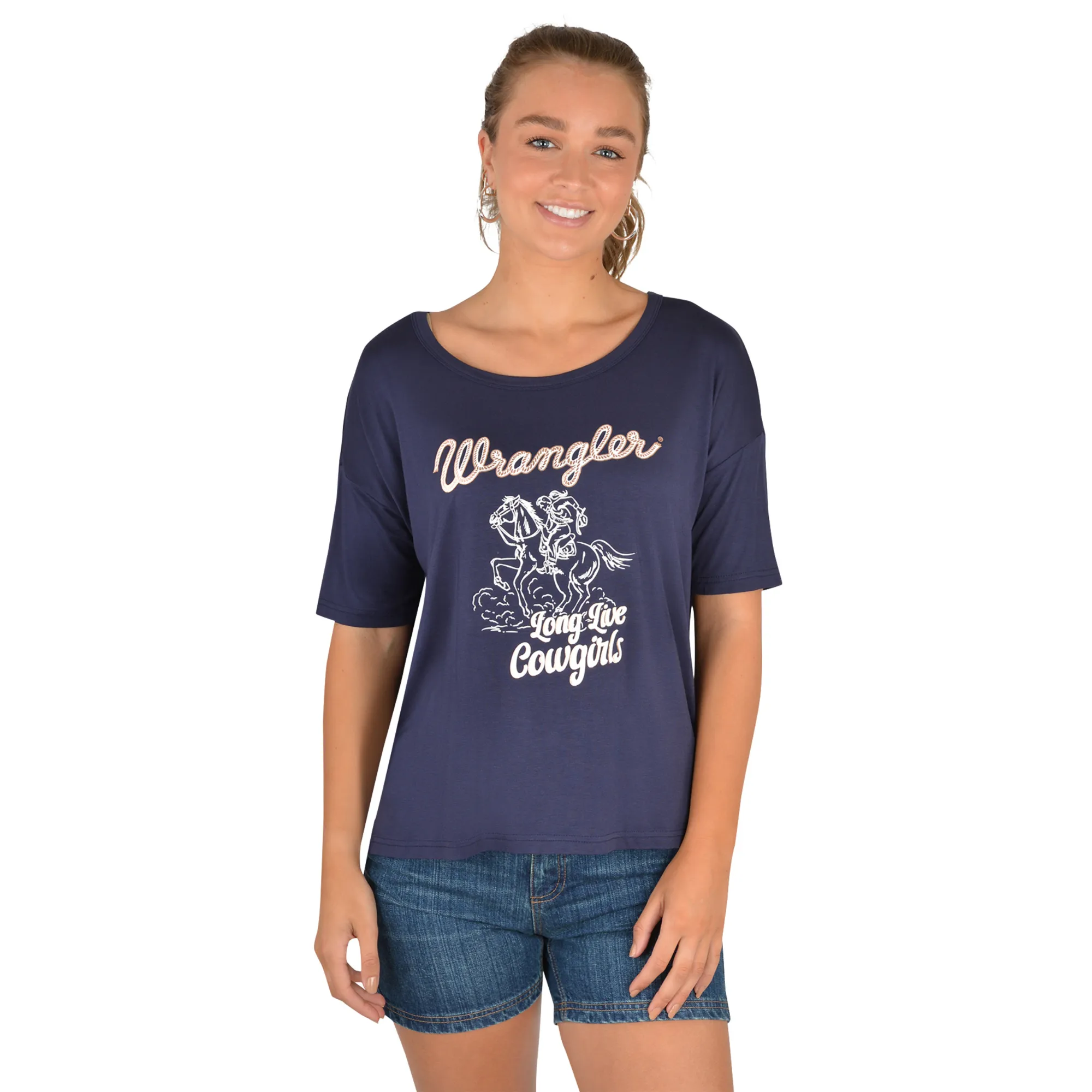 Wrangler Womens Long Live Cowgirls Tee